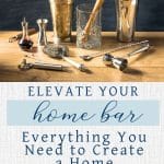 Bar tools set on a wooden table. Home Mocktails